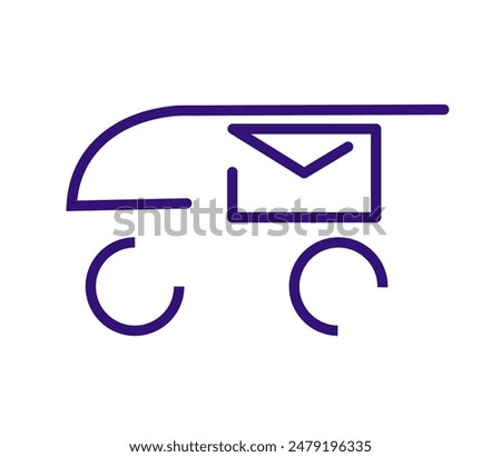 Icons infographics postal delivery truck