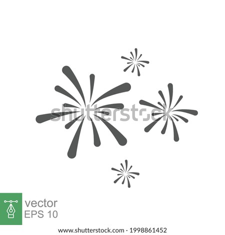 Firework sign, anniversary, beautiful, birthday, bright, burst glyph icon. Fireworks and lighting firecrackers celebration for apps and websites. Vector illustration design on white background. EPS 10