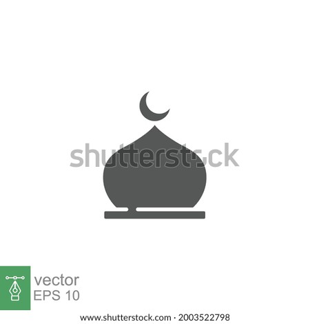 Muslim mosque domes icon. islamic worship place, islam prayer room for Religion and Ramadan symbol for web mobile. Moslem Praying in Filled style. Vector illustration Design on white background EPS 10