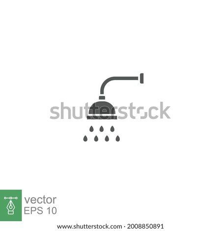 Shower icon. Showerheads simple with water drops, shower head, Bathroom, Bath time sign for your web site and mobile apps. filled outline style. Vector illustration design on white background. EPS 10