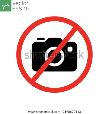 prohibition no camera icon. No Photo sign. Digital photo camera symbol. Photograph red sign warning. Stop capture logo. Flat style. vector illustration design on white background. EPS 10