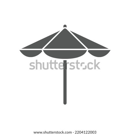 Summer Beach umbrella, Sun protective colorful umbrella symbol of a holiday in sea for infographic, website or app. parasol, relax, vacation, icon. Vector illustration filled outline style EPS10