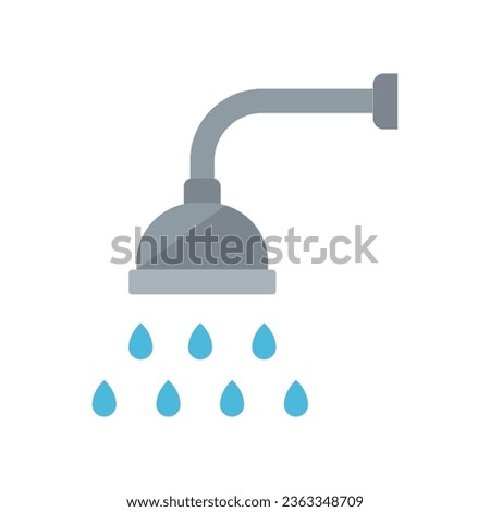 Shower icon. Showerheads simple with water drops, shower head, Bathroom, Bath time sign for your web site and mobile apps. Editable stroke. line Vector illustration design on white background. EPS 10