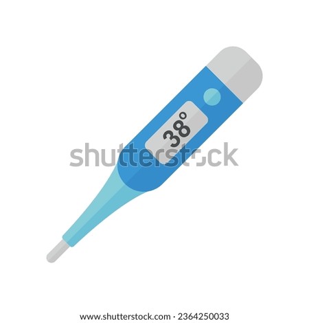 Flat Design Style Thermometer icon. Glass medical digital thermometer for fever measurement diagnostic. simple pictogram for medical healthcare Vector illustration design on white background. EPS 10