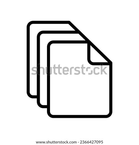 New blank document file icon line style. copy paste symbol. Paperwork stack, syllabus sheet folder, form message business element. outline vector illustration. Design on white background. EPS 10