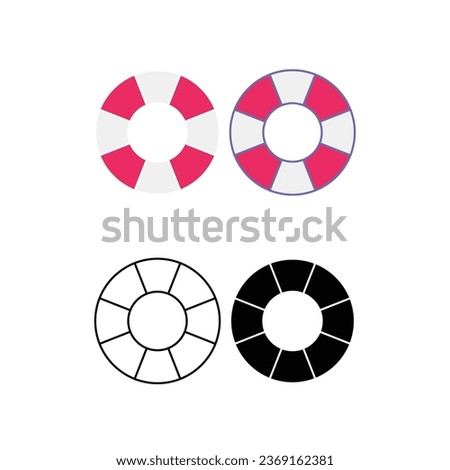 Lifebuoy, Lifeguard, Lifebelt symbol. Swim guard for save in beach summer vacation. Baywatch beach, lifesaver, life preserver equipment icon. Vector illustration. Design on white background. EPS10