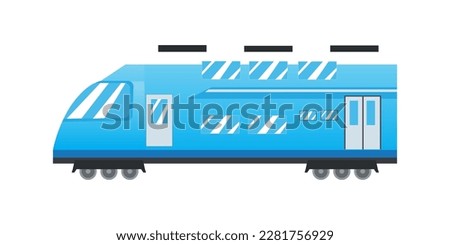 Train illustration. Modern electric high-speed train. Railroad travel and railway tourism. Vector illustration isolated on white background