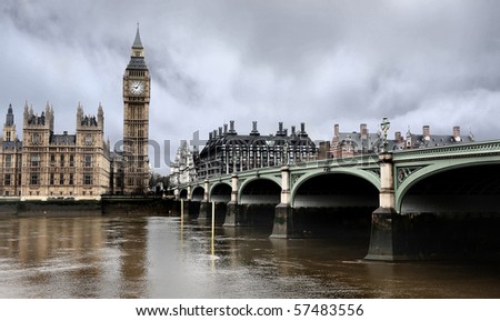 Westminster Bridge with Big Ben in London