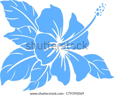 stock vector hibiscus flower silhouette on a white background 179390069