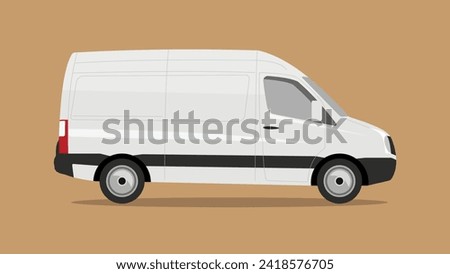 flat vector van illustration. white cargo delivery bus. van. truck