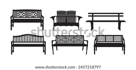 garden furniture park bench vector illustration isolated background