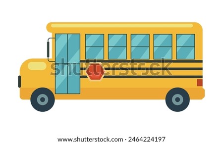 schoolbus yellow vector illustration side view