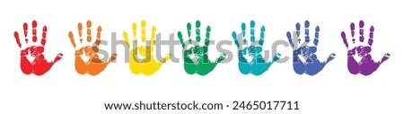 hand printing color vector illustration