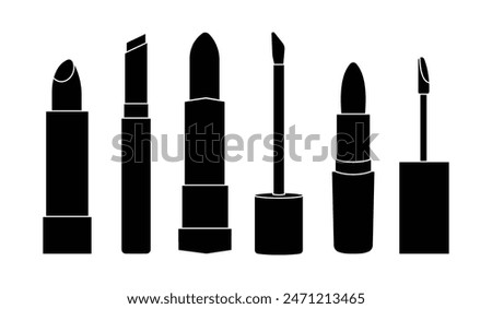 silhouette lipstick clipart vector illustration