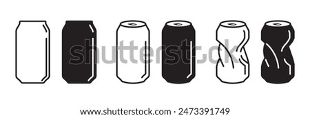 soda can icon vector illustration black line 