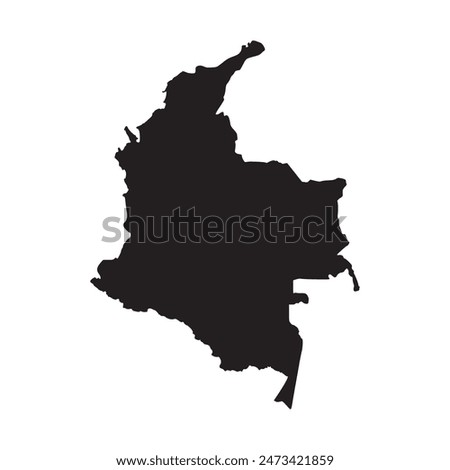 map of colombia black silhouette vector illustration
