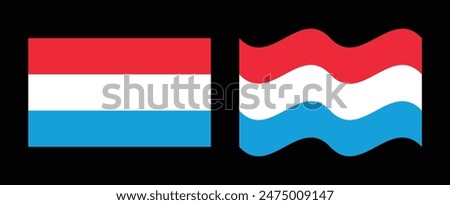 luxembourg flag flat waving concept vector illustration