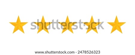 five stars rate flat design vector illustration