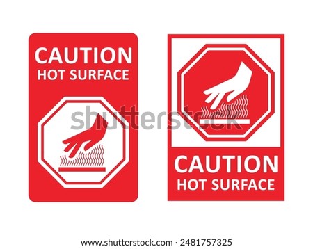 caution hot surface sign warning vector illustration