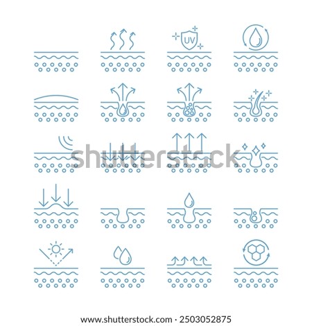 skincare icon vector logo skin protection blue outline design vector 