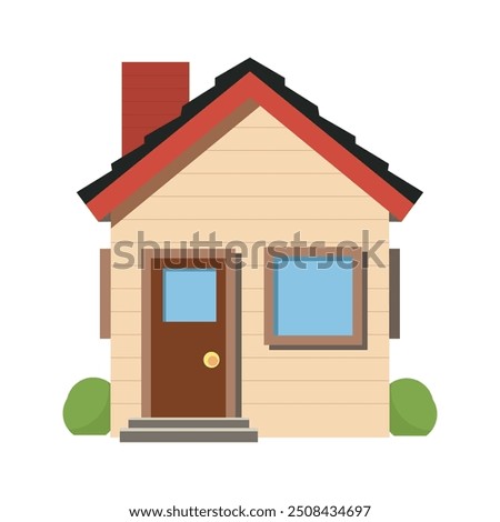 house emoji flat design vector illustration isolated white background