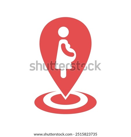 pregnant map pin location symbol vector design illustration