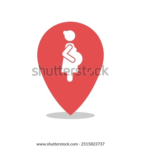 pregnant map pin location symbol vector design illustration