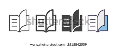 set of flip previous book page icon vector design illustration