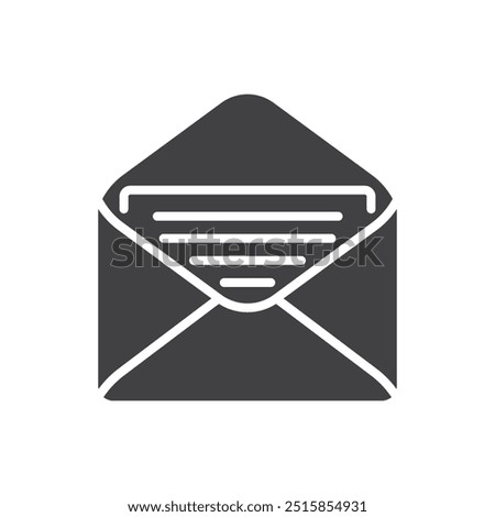 mail open with file black icon vector design illustration