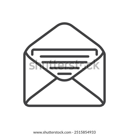 mail open with file outline icon vector design illustration