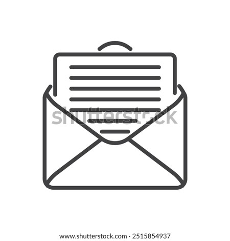 mail open with file outline icon vector design illustration