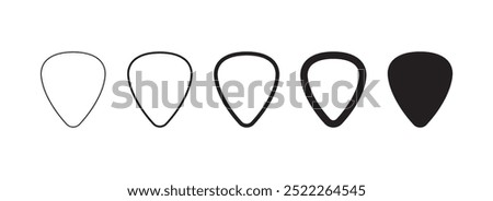 set of guitar pick icons vector design illustration isolated white background