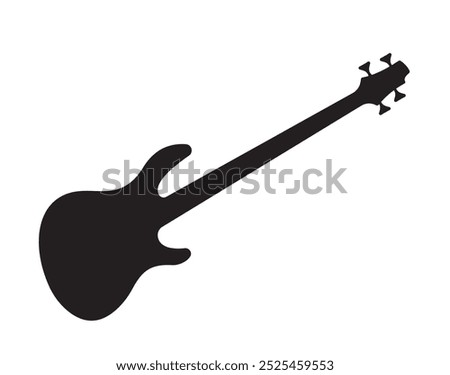 bass guitar 4 string silhouette graphic design illustration isolated white background