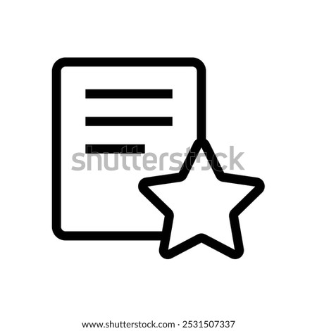 add favorite note stars icon vector outline design isolated white background