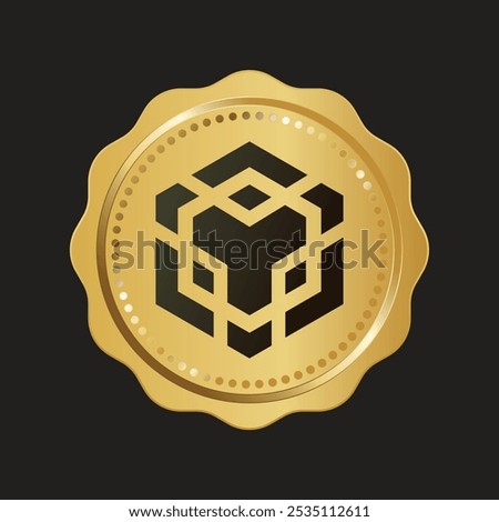 crytocurency bnb logo gold vector design isolated black background