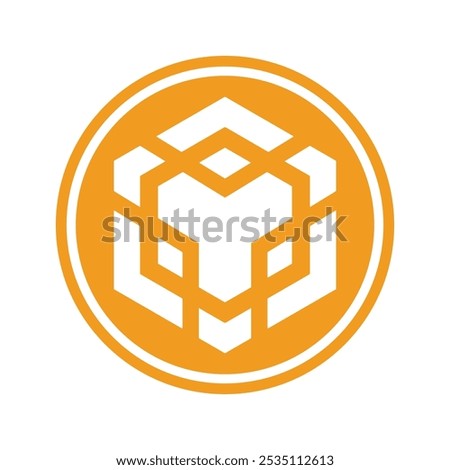 crytocurency bnb logo yellow vector design isolated white background