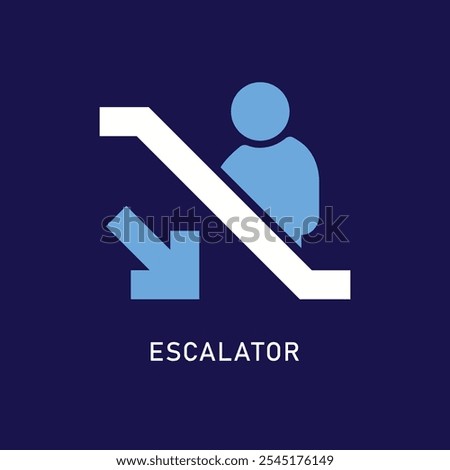 escalator down sign icon logo vector design illustration isolated background 