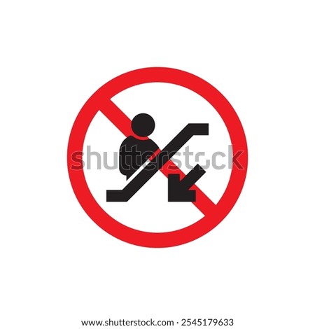 no escalator down sign icon logo symbol 