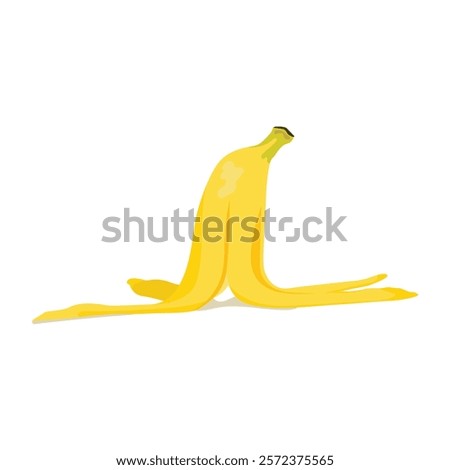 yellow banana peel vector design isolated white background