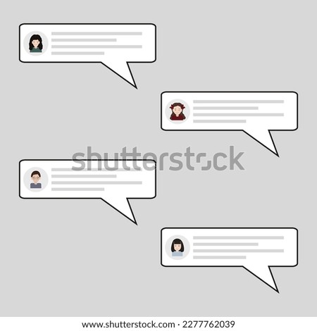 simple vector illustration chat messages 