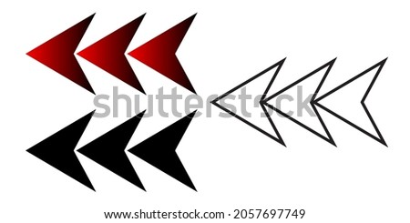 Illustration vector graphic of stacked arrow logo. Transparent background. Simple flat image