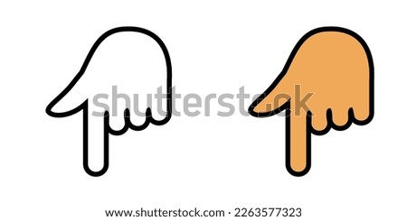 Illustration Vector Graphic of Point, down, hand gestures Icon