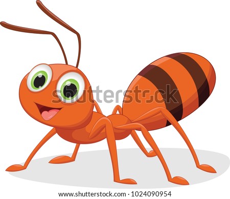 illustration of happy ant cartoon