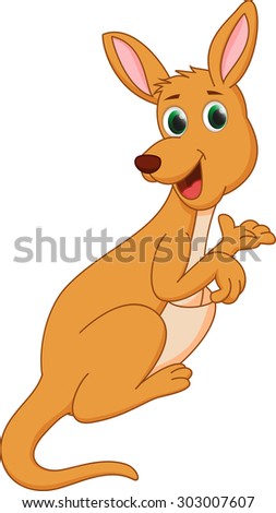 Cute Kangaroo Cartoon Waving Stock Photo 303007607 : Shutterstock