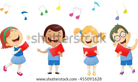 Groups Of School Children Singing In Choir Stock Vector Illustration ...