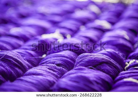 Closeup dyed acrylic yarn