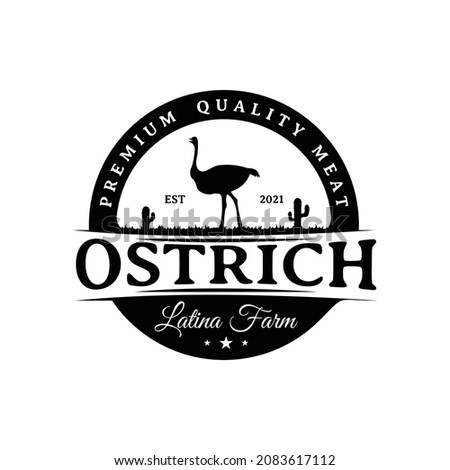 creative ostrich farm logo design
