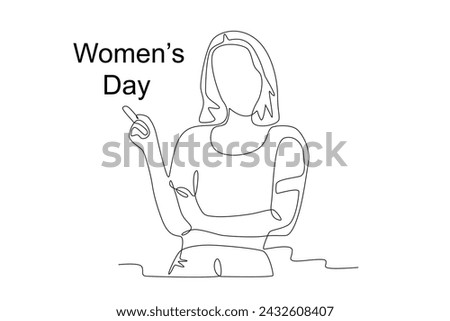 United Nations (UN). Women day one-line drawing