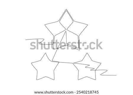 Stacked stars. Stars concept one-line drawing