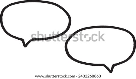 Left and Right Speech Bubbles. Isolated Hand-Drawn Speech Bubbles on Transparent Background. Vector Illustration Set.